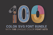 Huge Color SVG Font Bundle – 100 Set, a Font by Deeezy (Thumbnail 1 of 102)