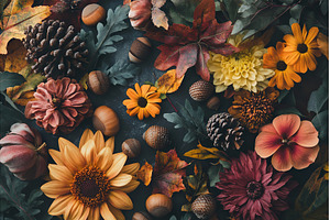 Autumn flat lay featuring floral, a Nature Photo by Lermont51