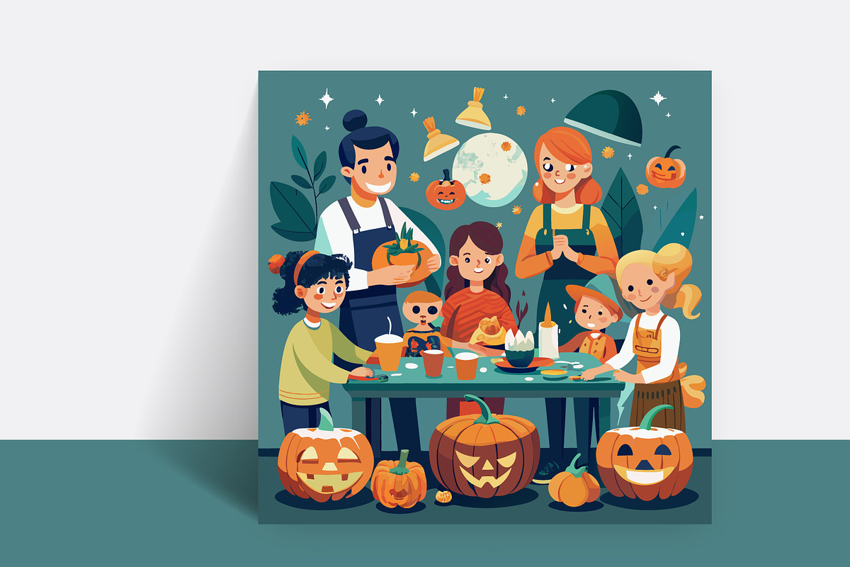Pumpkin banner with a Halloween, a Poster Template by hkmonir (Photo 1 of 4)