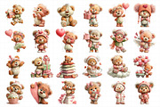 Valentines Teddy Bear Clipart, an Illustration by Daily.Designs (Thumbnail 5 of 5)