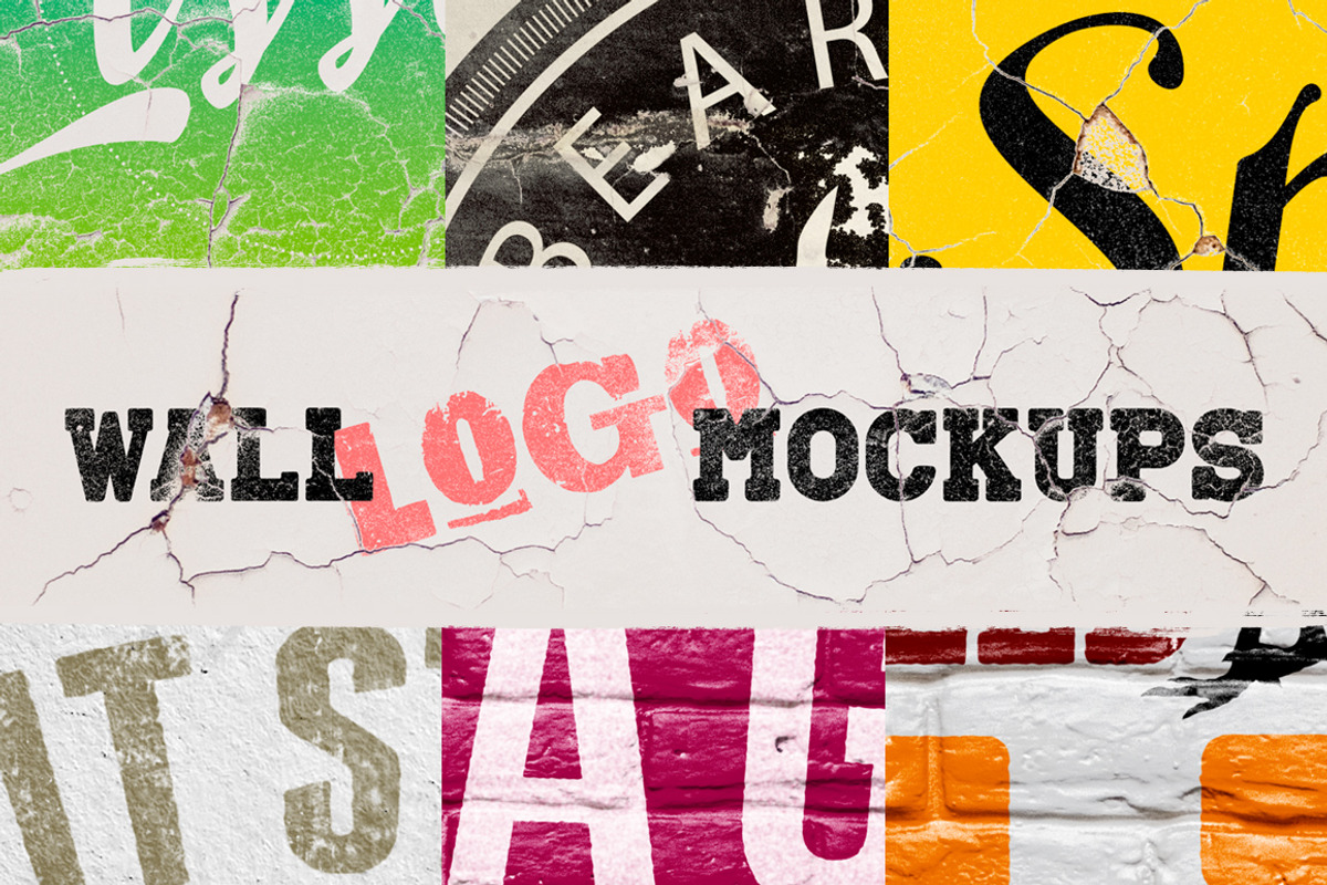 Vintage Wall Logo Mockups, a Product Mockup by lissius (Photo 1 of 7)