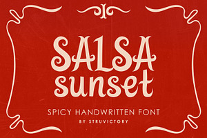 Salsa Sunset Handwritten Spicy Font, a Handwritten Font by Struvictory.art