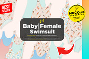 Baby/ Female Swimsuit 5xMock-ups, a Print Template by Mocca Mockups Store (Thumbnail 1 of 5)