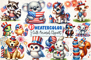 4th of July Animal Clipart, an Illustration by Rose Art (Thumbnail 1 of 4)