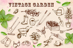 Set Of Vintage Garden Tools