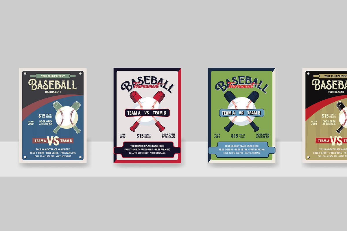 Baseball Tournament Flyer Template, a Flyer Template by Kazi Hossain