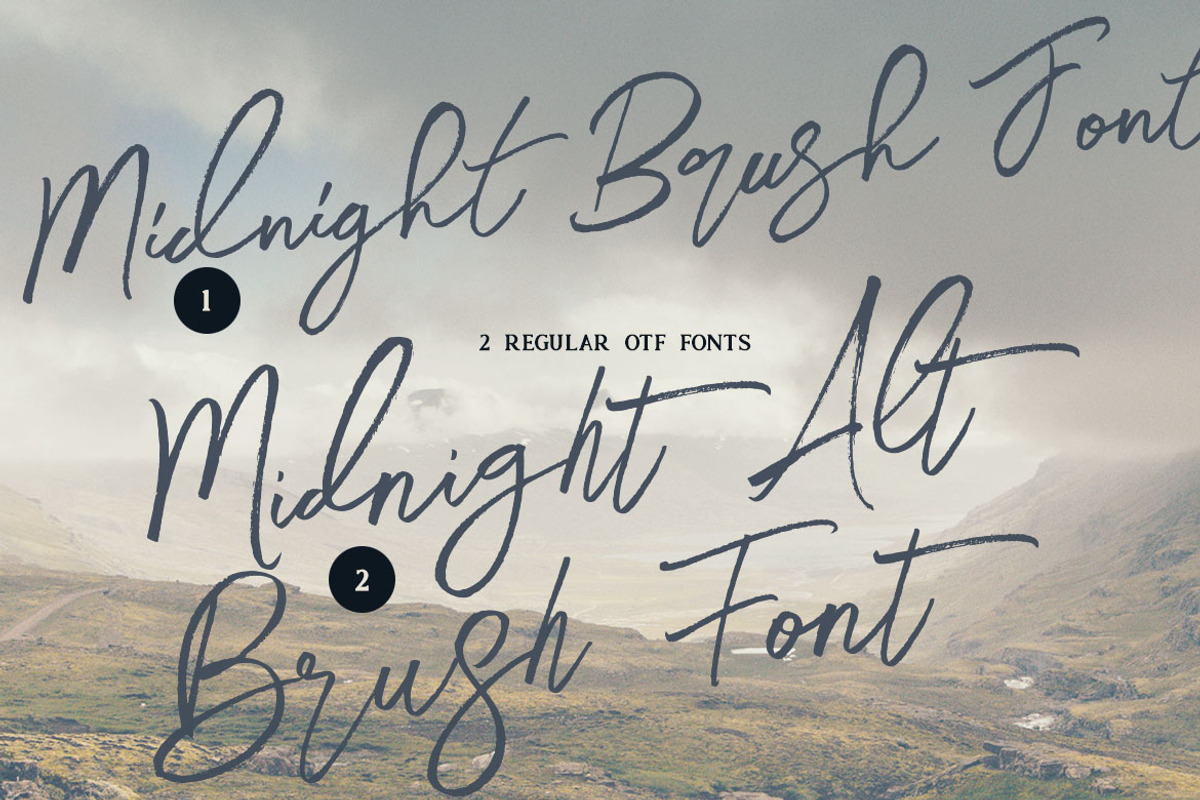 Midnight Brush & SVG Font, a Script Font by Cruzine (Photo 3 of 19)
