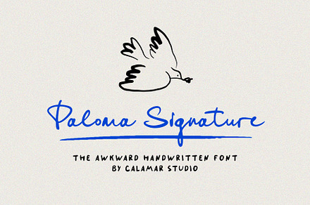 Paloma Signature | Handwritten Font, a Handwritten Font by Calamar Studio