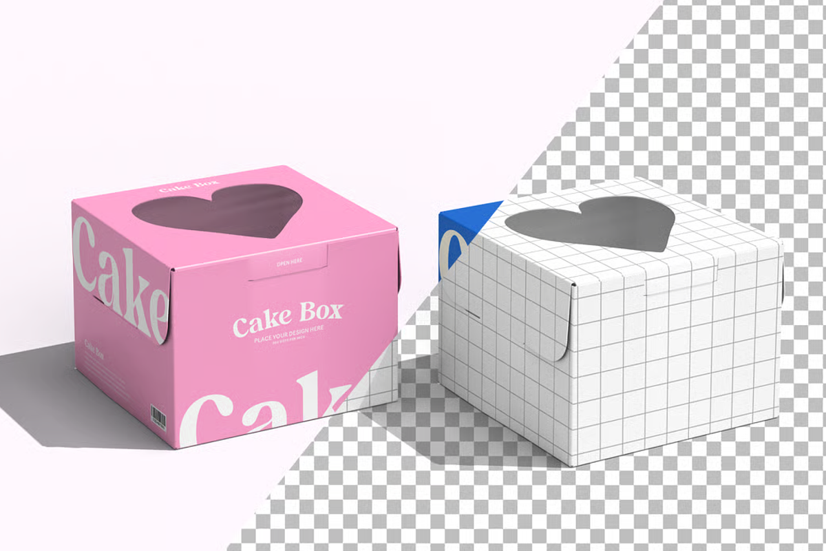 Cake Box Mockup, a Packaging Mockup by graphicsauce (Photo 3 of 3)