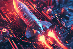 Futuristic Rocket on Circuit Board, a Technology Photo by Ales Munt