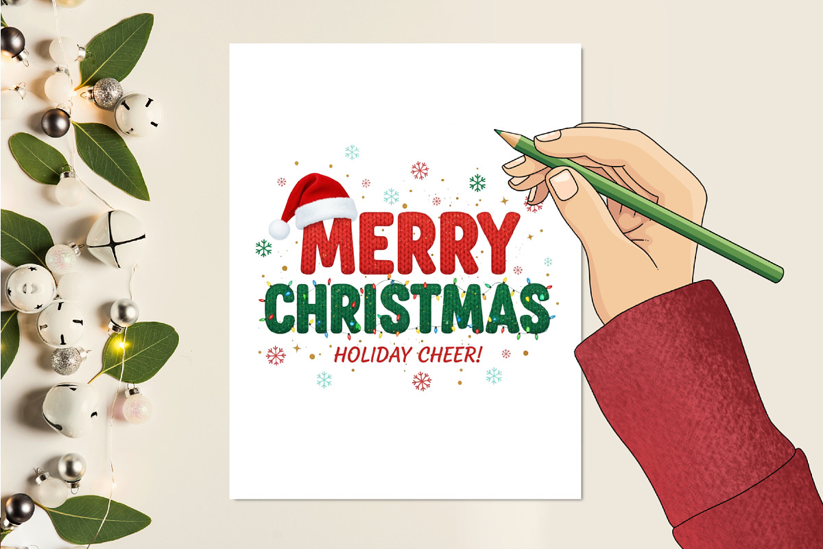 Merry Christmas Png Crochet Yarn Png, an Illustration by designcity5 (Photo 6 of 8)