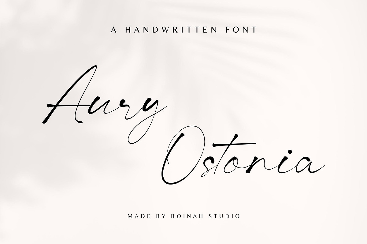 Aury Ostonia a handwritten font, a Script Font by Boinah Studio (Photo 1 of 9)