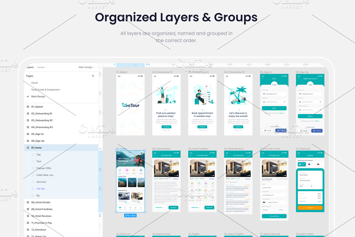 GoTour - Tour & Travel App UI Kit, an App Template by Pixency (Photo 5 of 6)