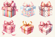 Watercolor Valentine Gift Clipart, an Illustration by DreamCafeArt (Thumbnail 5 of 6)