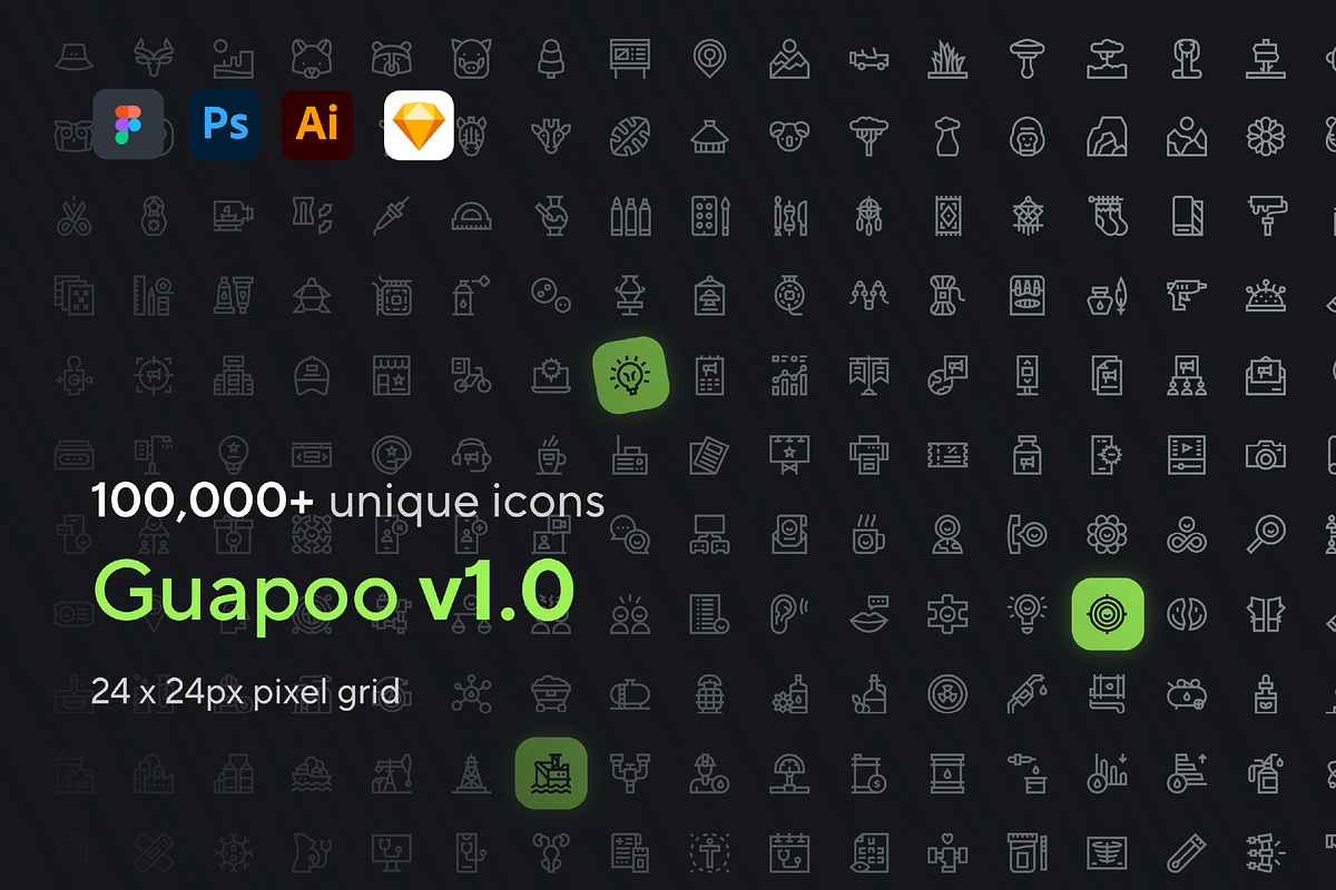 Guapoo v1.0 100,000+ Unique Icons, a Solid Icon by Wencory (Photo 1 of 6)