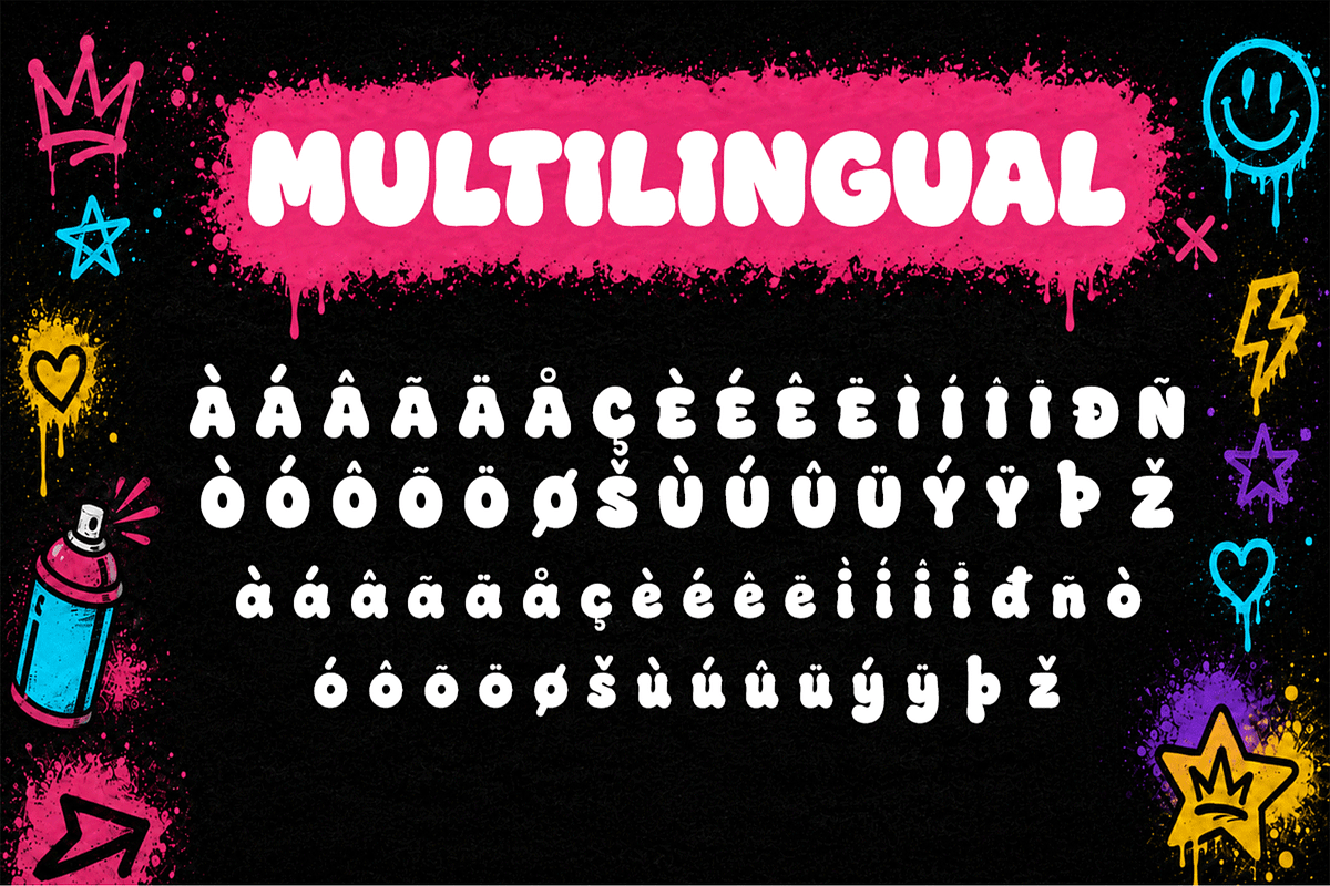 Bubble Vibes - Graffiti Display Font, a Handwritten Font by overlaytemplates (Photo 5 of 5)