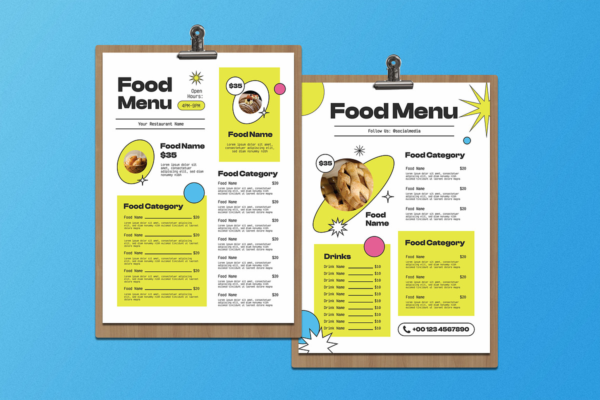 Green Anti Design Food Menu, a Flyer Template by Aiyari Graphic (Photo 1 of 3)