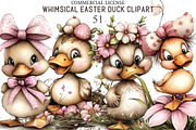 Whimsical Easter Duck Clipart, an Illustration by designcity5 (Thumbnail 1 of 5)