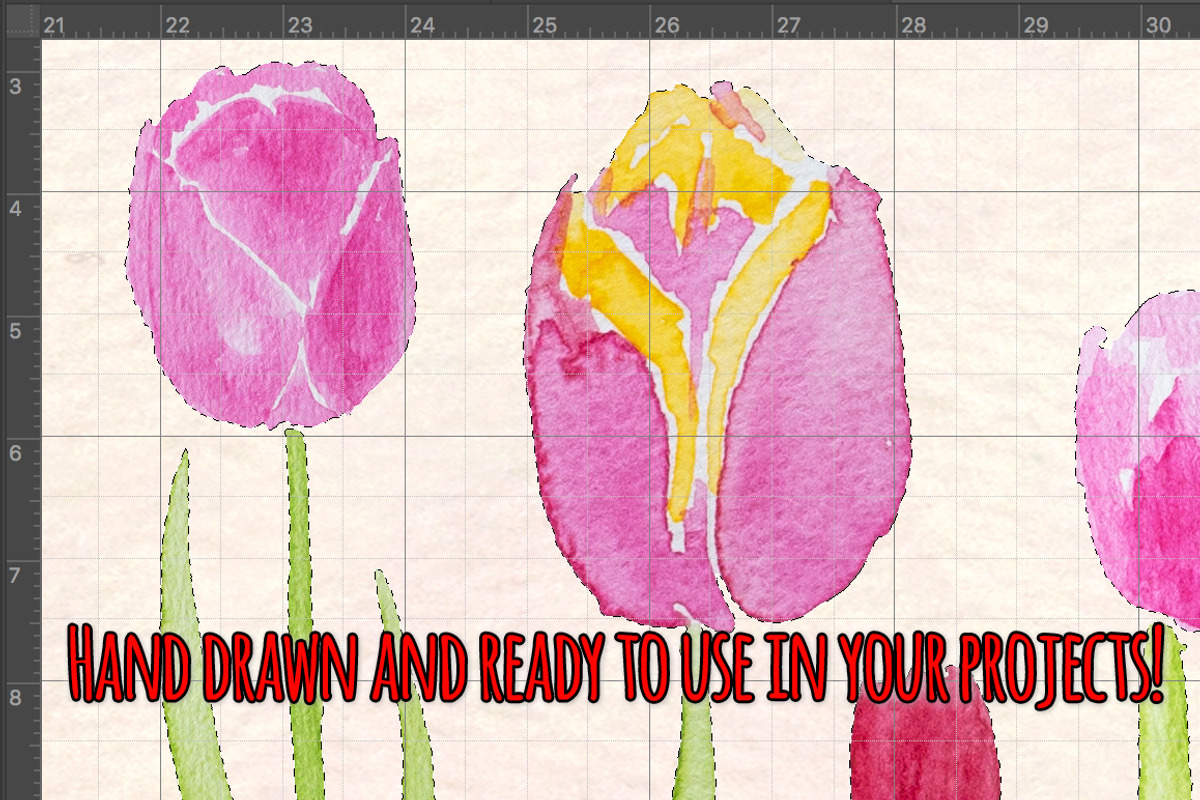 53 Bright Tulip Watercolor Clip Art, a Seasonal Illustration by Violet LeBeaux (Photo 3 of 3)