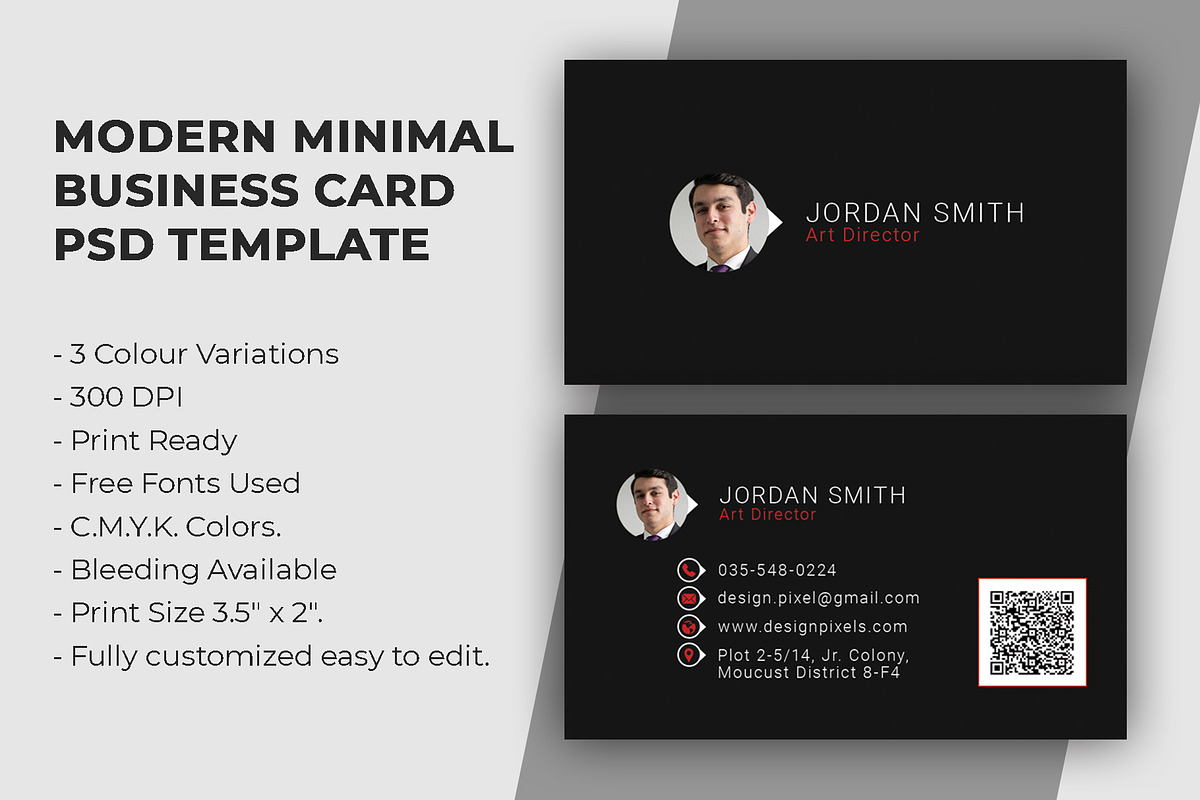 Modern Minimal Business Card, a Business Card Template by Saman Osama (Photo 3 of 4)