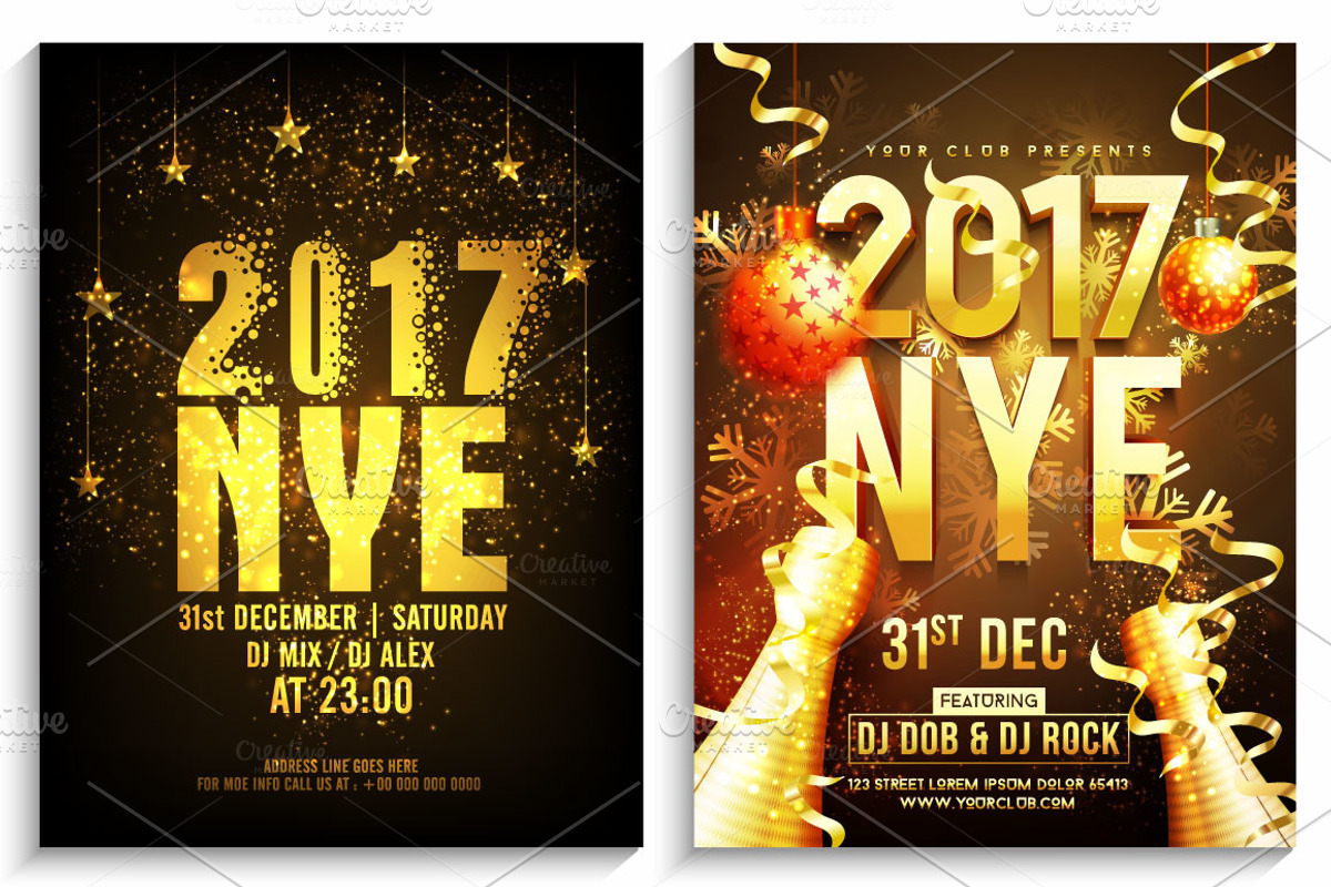 New Year Party Flyers Bundle - Vol 1, a Flyer Template by Allies Interactive (Photo 4 of 7)