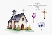 First communion watercolor clipart, an Object Graphic by MyLittleMeow (Thumbnail 6 of 9)