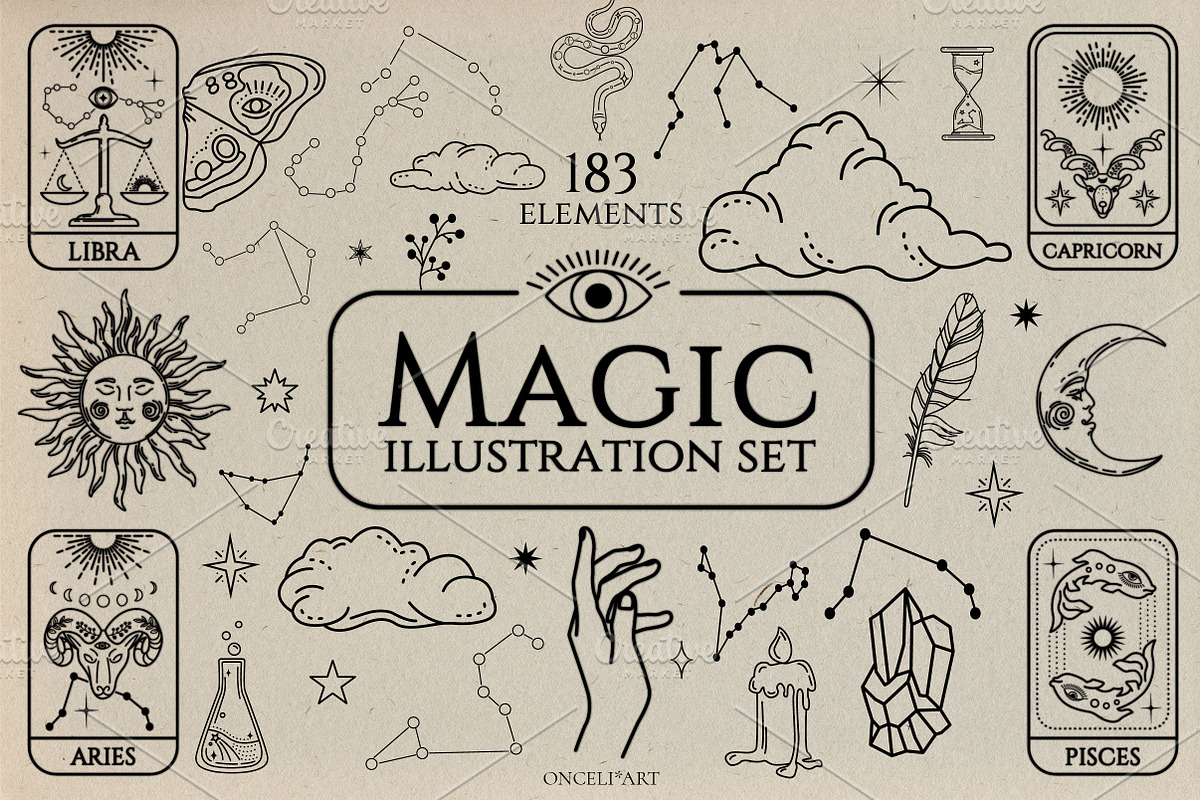 Magic illustration set, an Illustration by Onceli*art (Photo 1 of 11)