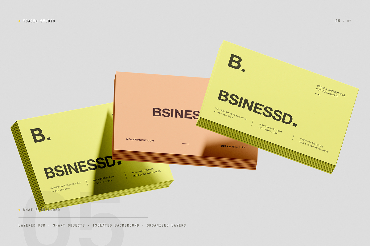 85x55 Business Card Mockup, an Advertising Mockup by Toasin Studio (Photo 5 of 7)