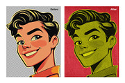 Retro Halftone Comic Portrait, a Layer Style Add-On by DesignerCandies (Thumbnail 6 of 7)