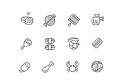 Simple Set of Meat Related Vector, an Outline Icon by Tettygreen (Thumbnail 2 of 2)