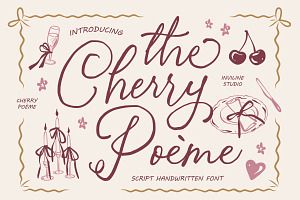 Cherry Poeme Handwritten Script Font, a Script Font by Inviline.co