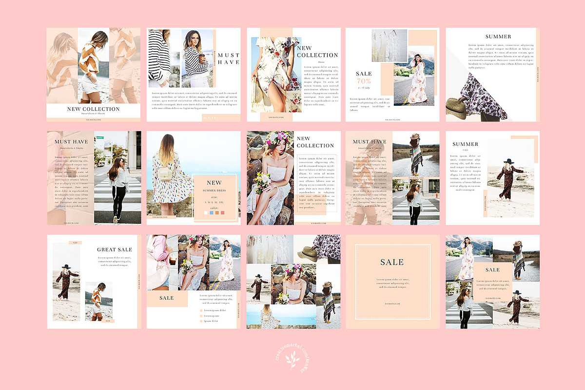 Instagram / Fashion Social Pack 2, a Social Media Template by Blossom (Photo 2 of 6)