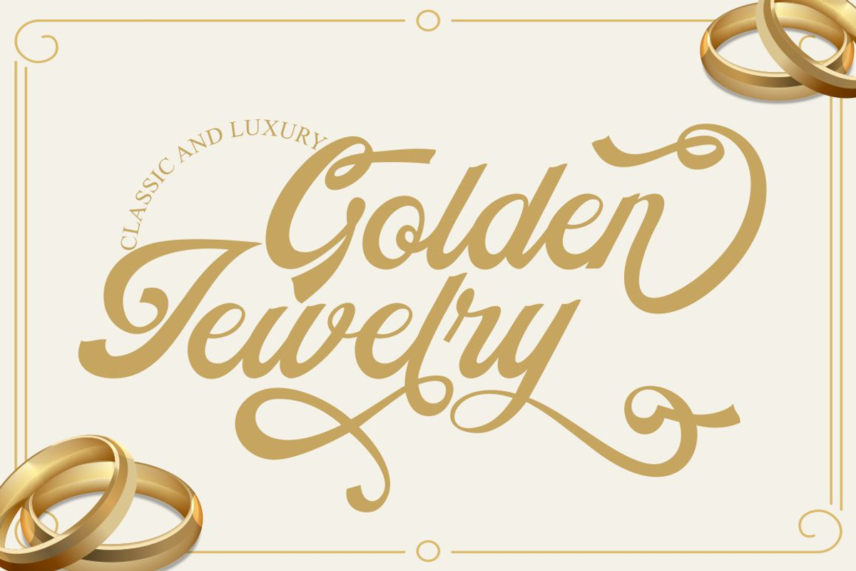 Golden Jewelry - Classic And Luxury, a Script Font by PutraCetol Studio (Photo 1 of 11)