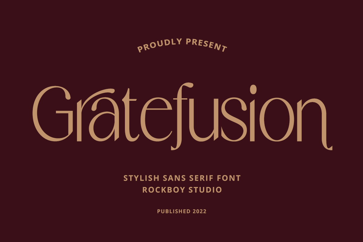 Gratefusion - Modern Stylish, a Sans Serif Font by RockboyStd (Photo 1 of 12)