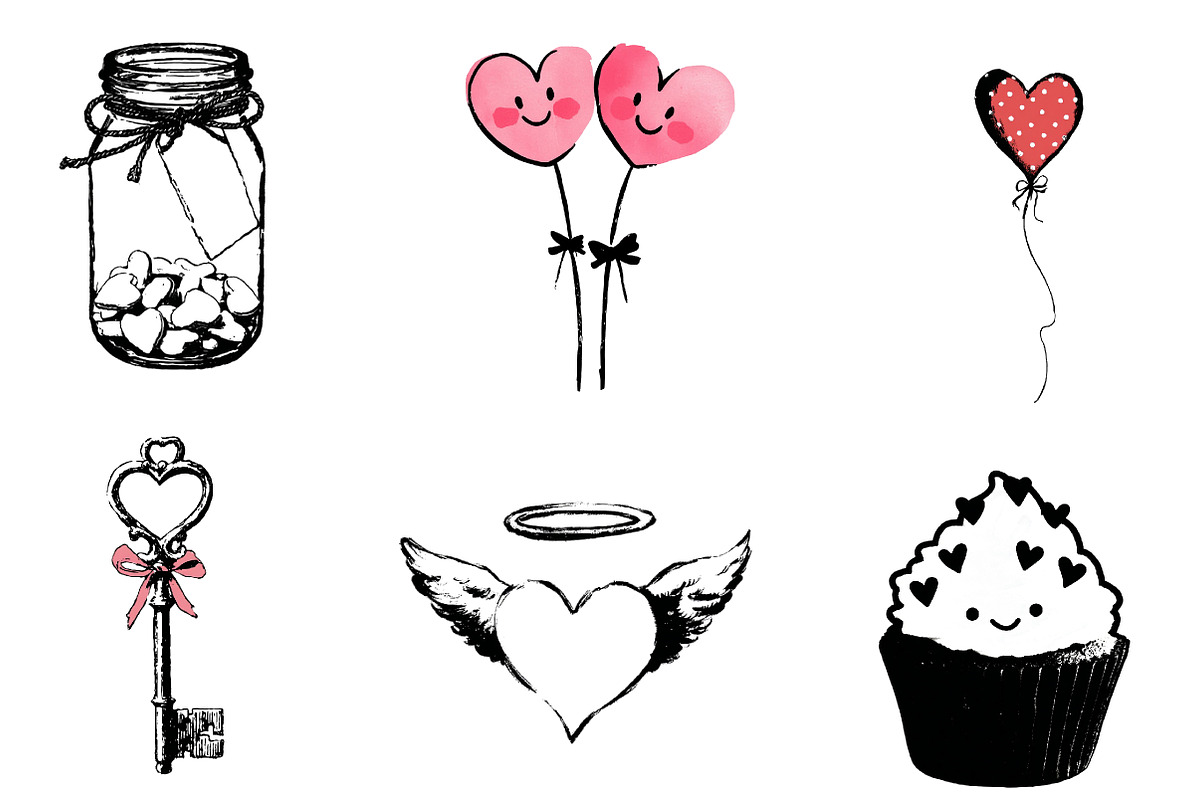 hand drawn valentines day doodle cli, an Illustration by CreationArt (Photo 2 of 5)