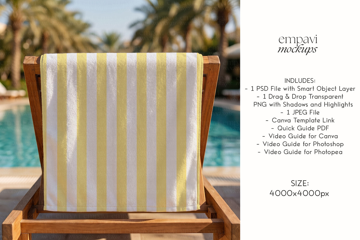 Beach Towel Mockup, a Merchandise Mockup by EmpaviMockups (Photo 6 of 6)