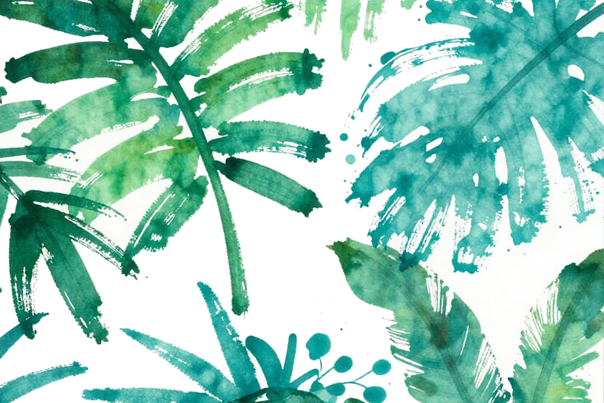Watercolor Tropical Rain Forest Leav, a Decorative Illustration by Sharon Schwalbe (Photo 4 of 4)