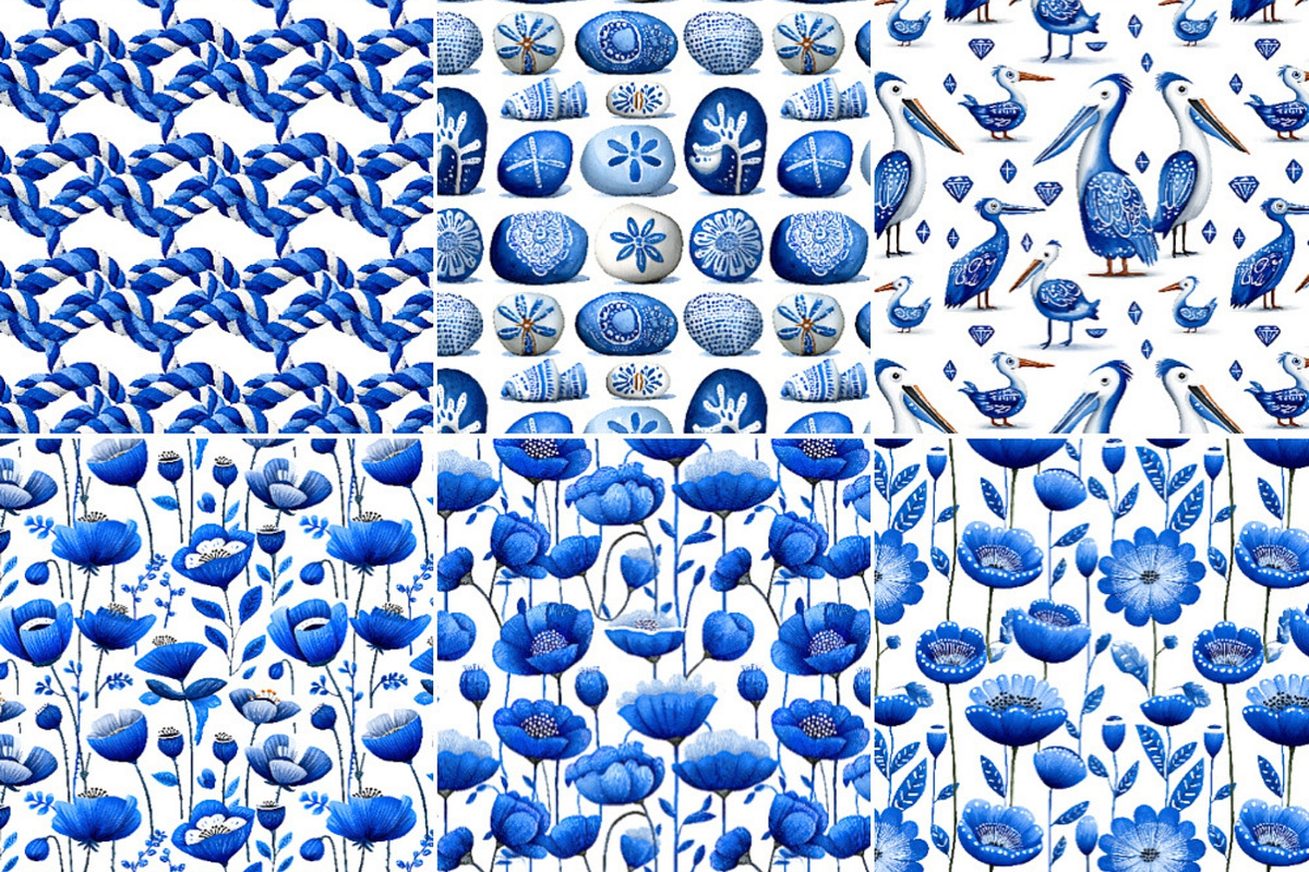 Sea Toile Clipart and Patterns, a Decorative Illustration by Nicole Branger Art (Photo 16 of 28)