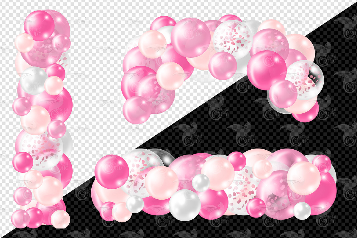 Pink Balloon Arches Clipart, an Illustration by Digital Curio