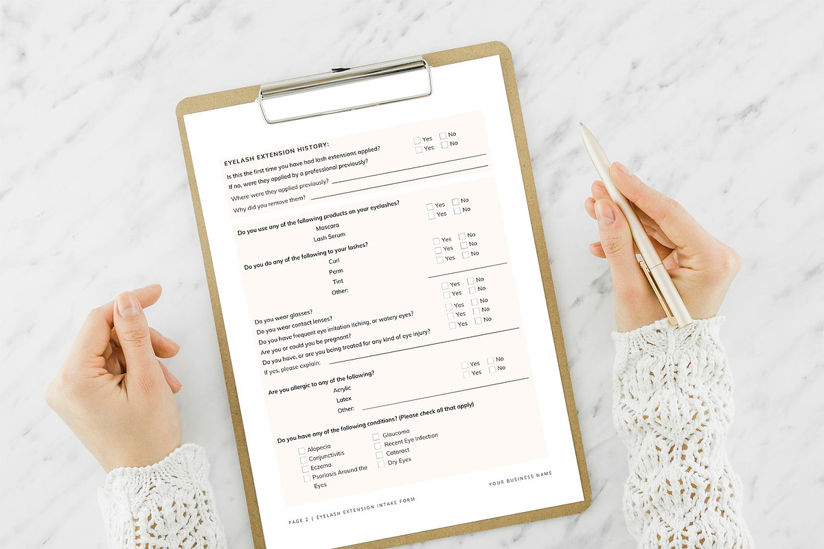 Professional Eyelash Extension Forms, a Design Template by SwitzerShop (Photo 3 of 10)