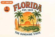 FLORIDA EST. 1845 THE SUNSHINE STATE, an Illustration by Craft Nest (Thumbnail 1 of 5)