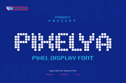 Pixelya - Pixel Display Font, a Handwritten Font by twinstd