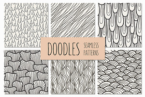 Hand Drawn Doodles Seamless Patterns