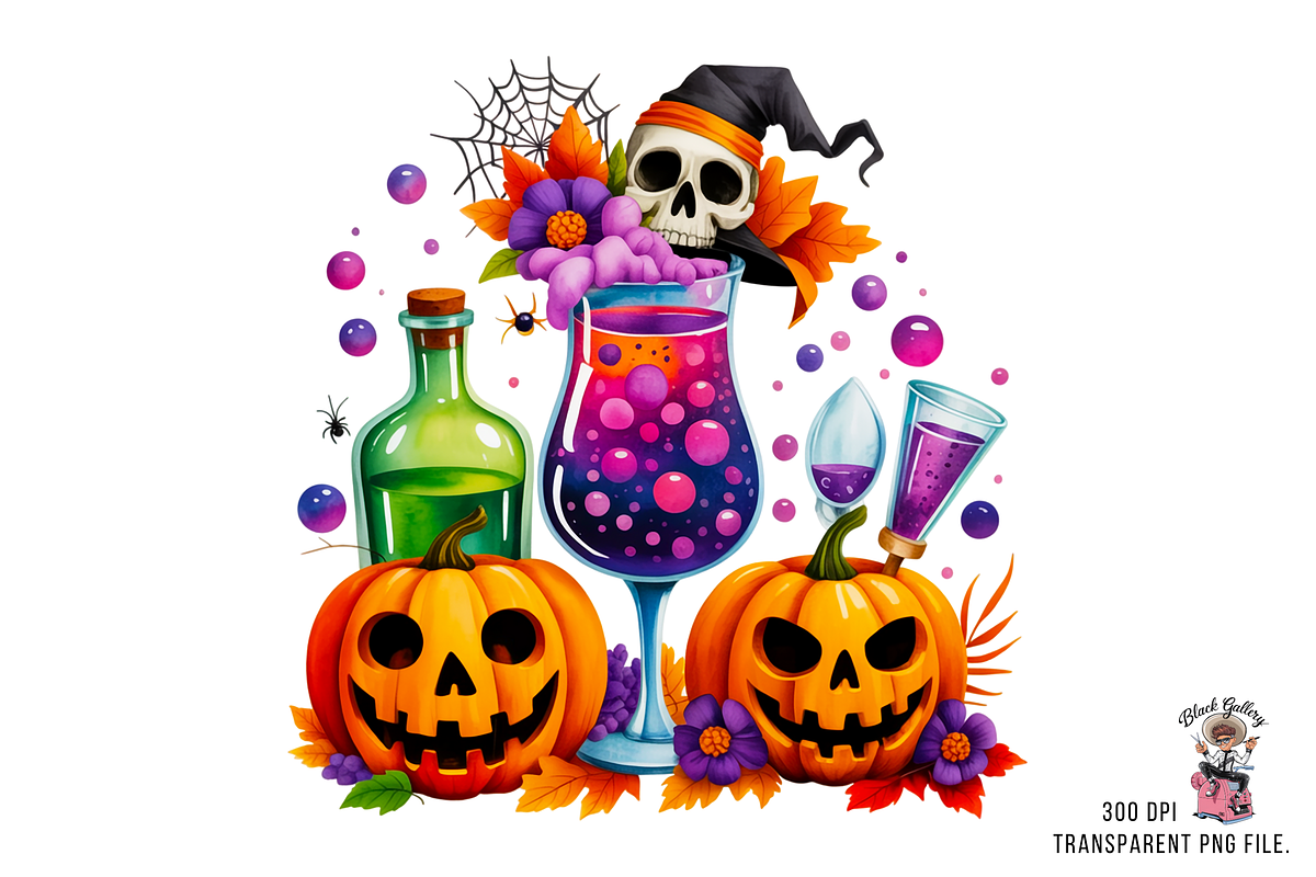 Halloween Potion PNG Bundle, a Graphic by Clipart Studio (Photo 3 of 11)