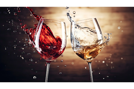 Splash of red and white wine, a Food & Drink Photo by Neirfy