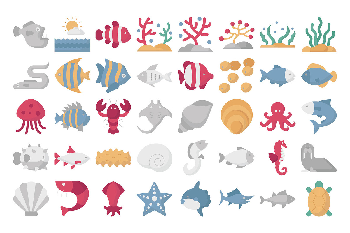 Sea Life Vector Icons Pack, an Icon by Vector Portal (Photo 2 of 6)