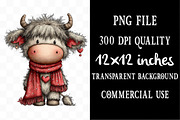 Valentine Cute Highland Cow Clipart, an Illustration by Designking (Thumbnail 4 of 5)
