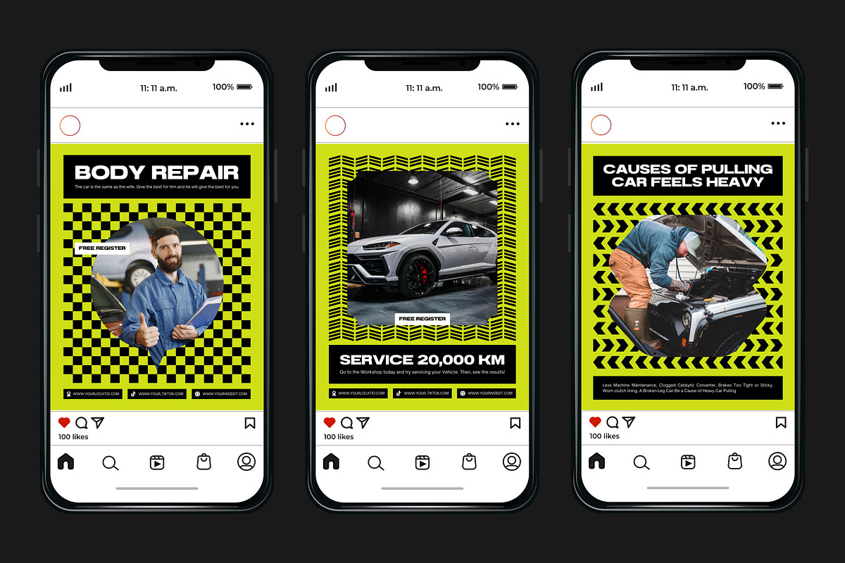 Automotive Green Template, a Social Media Template by Kalubuak (Photo 6 of 10)