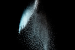 Dust cloud on black background