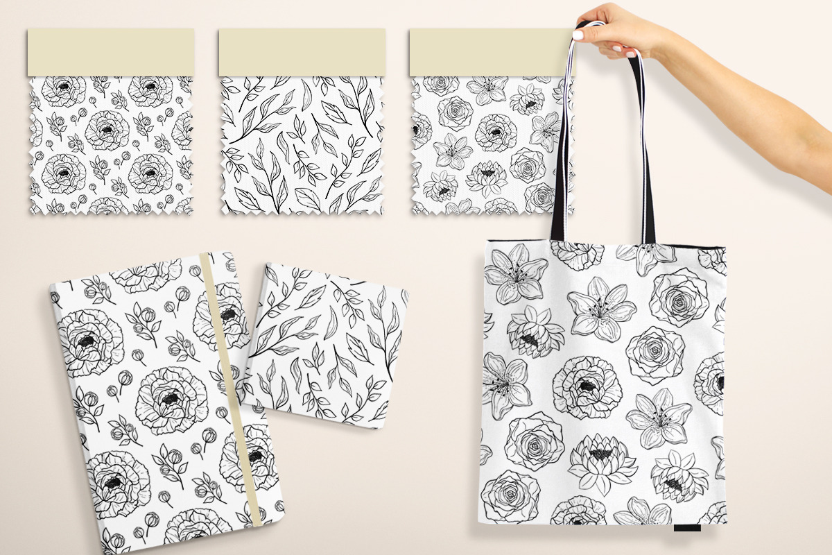 Floral Elements. Seamless Patterns., a Decorative Illustration by Diana Kovach (Photo 14 of 18)